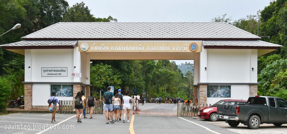 The gate of Klong Thom hot spring waterfall, Krabi