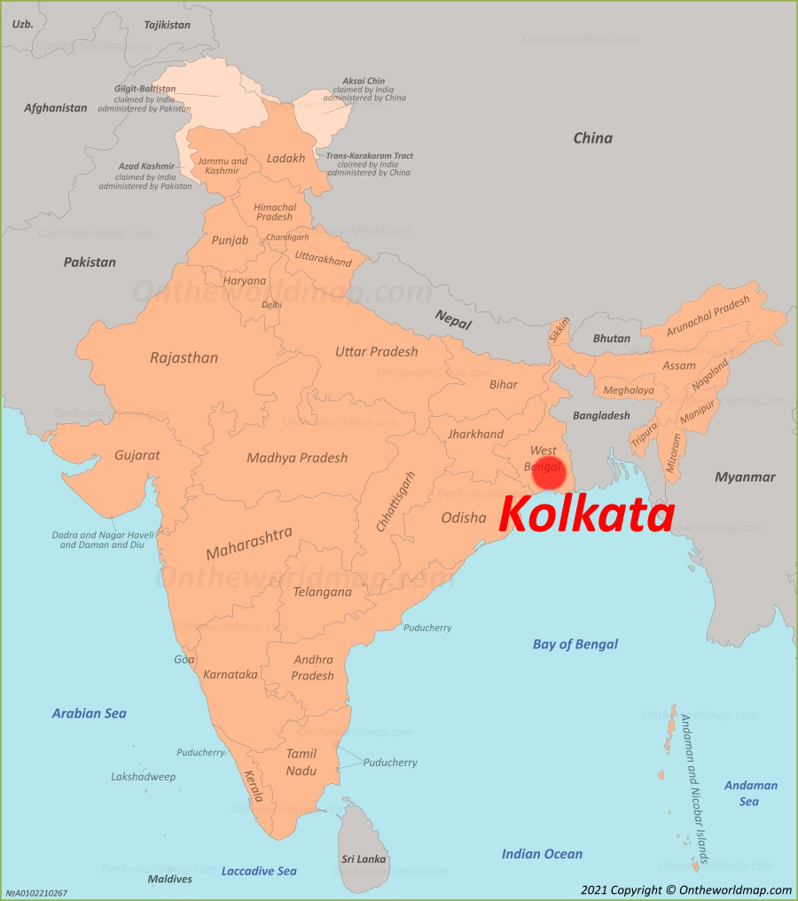 Kolkata Location On The India Map 