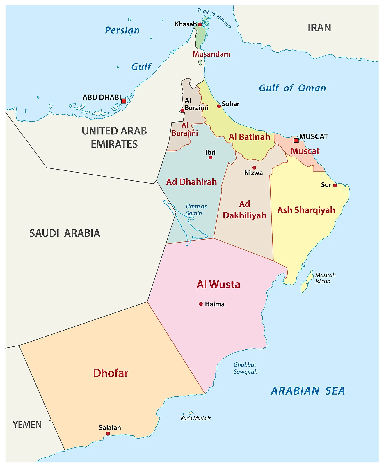 governorates-of-oman-map