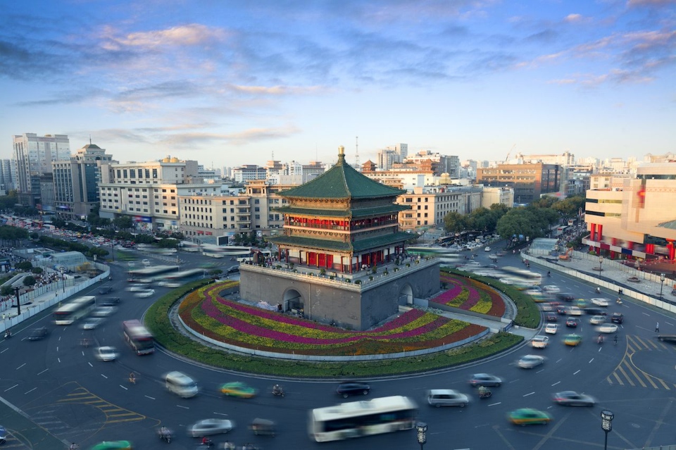 Xian-city-landmark-the-bell-tower